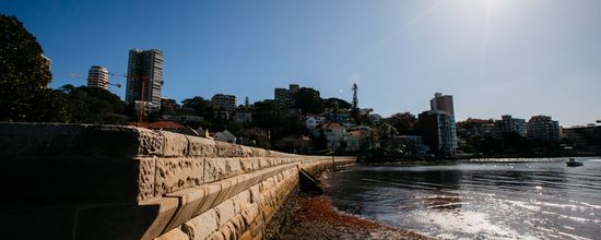 A sandstone seawall in Sydney